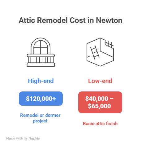 Average Attic Remodeling Costs in Newton, MA (2026)