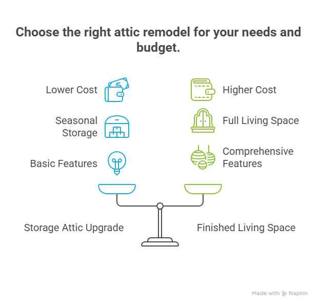 Finished Attic vs Storage Attic: Cost Differences