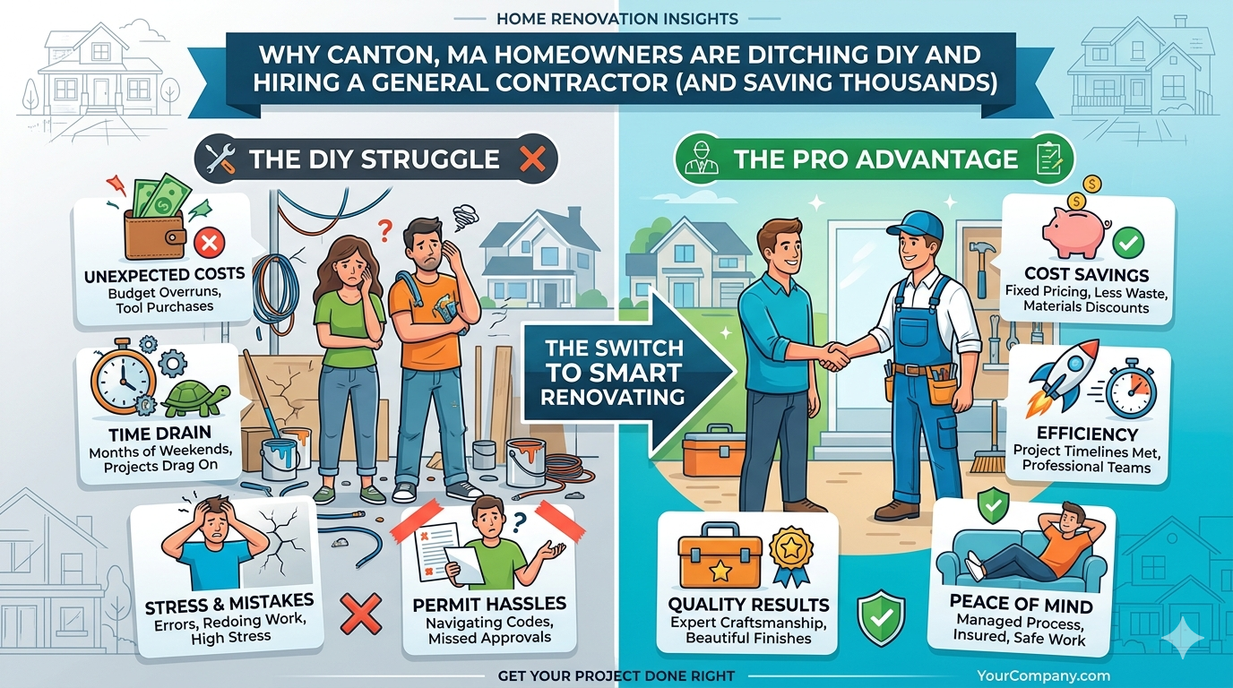 Why Canton, MA Homeowners Are Ditching DIY and Hiring a General Contractor (And Saving Thousands)