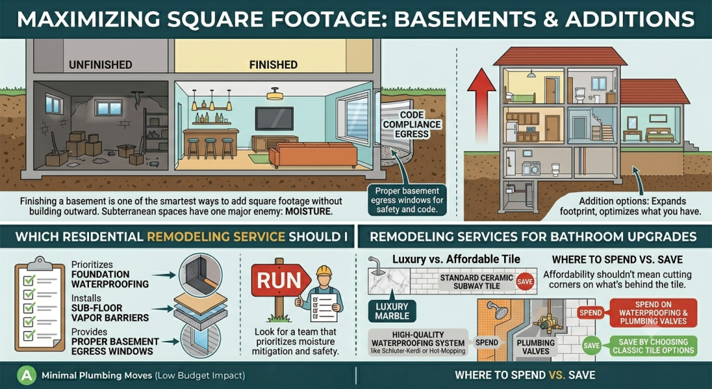 Maximizing Square Footage: Basements, Additions, and Baths
